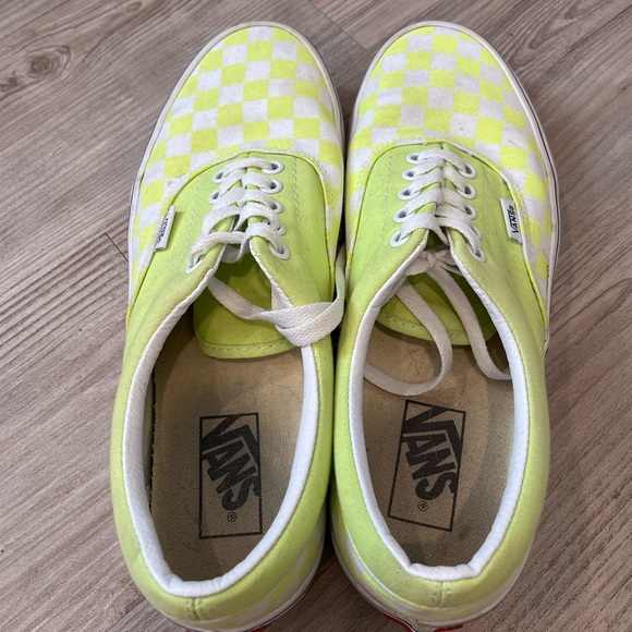 Vans Neon Yellow Checkered Sneakers - Picture 3 of 4